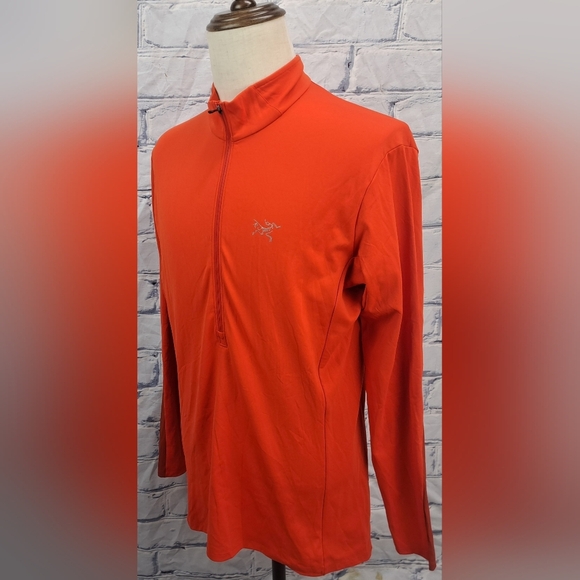 Arteryx Men's Half Zip Jacket 'Delta LT Zip' Orange Windbreaker Size Large - Picture 2 of 13